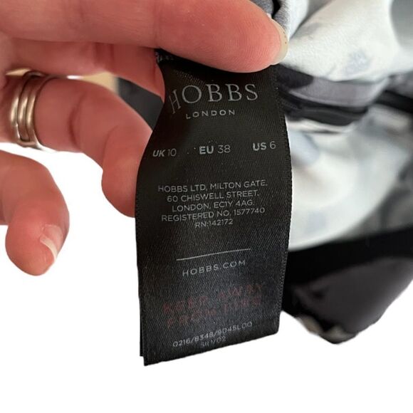 HOBBS | Black & White Wide Leg Floral Trousers (10) - Picture 4 of 5